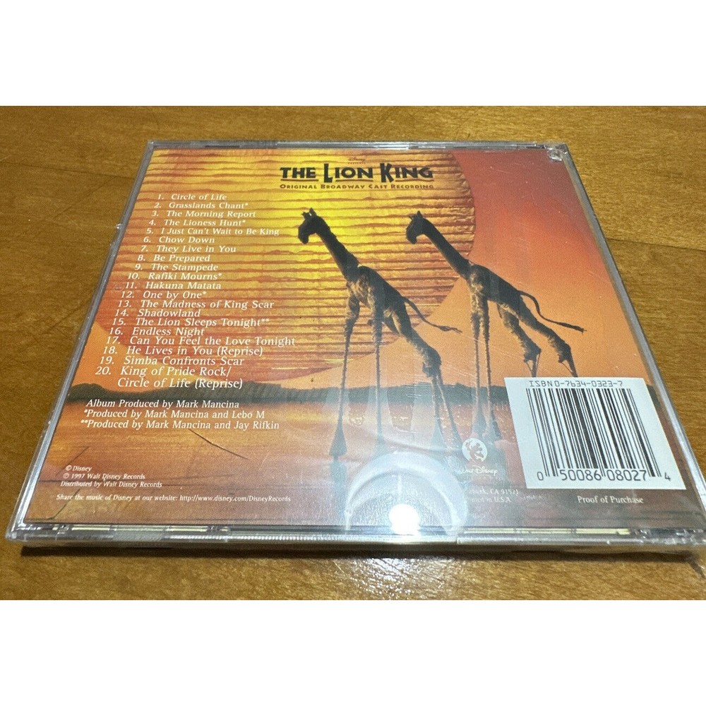 Disney‎ The Lion King Original Broadway Recording CD - SEALED - Picture 2 of 3